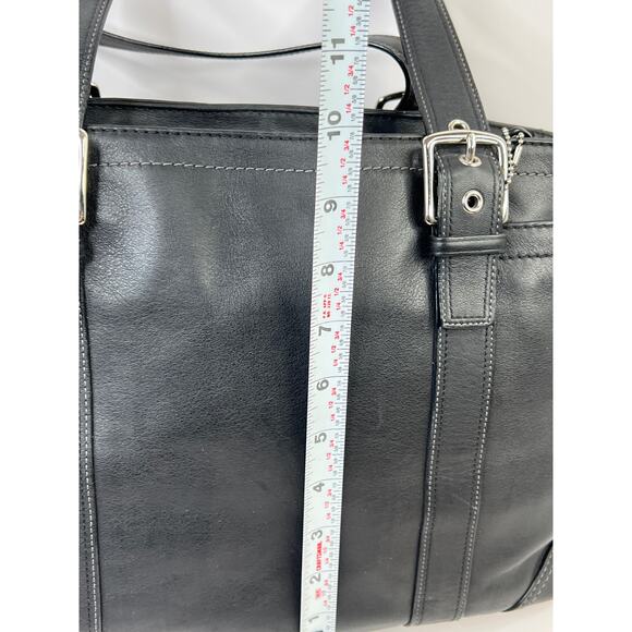 Authentic Coach Hampton Large Black Leather Tote Bag Purse F063-F10288 - Picture 14 of 16